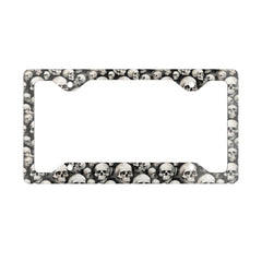 Skull License Plate Frame, Black and White