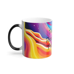 Color Morphing Mug, 11oz, Ceramic, Heat-reactive, Lead and BPA Free, Motivational Quote, "Patience, Persistence, Progress"