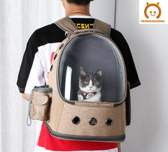 Cat Carrier Backpack Space Capsule, Detachable Water Bowl Included