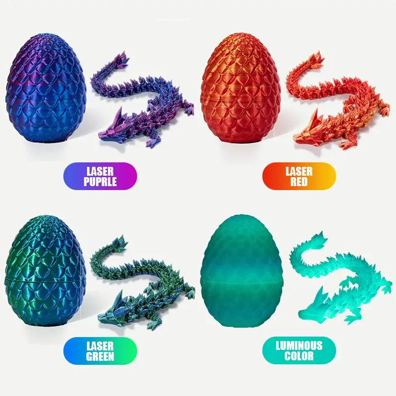 Dragon Egg Fidget Toy For Kids, 3D Printed, Crystal Gem Dragon Fidget Toy For Adults, All Ages, Stress Relief