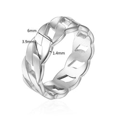 Stainless Steal Ring Band For Women, Cassie-style